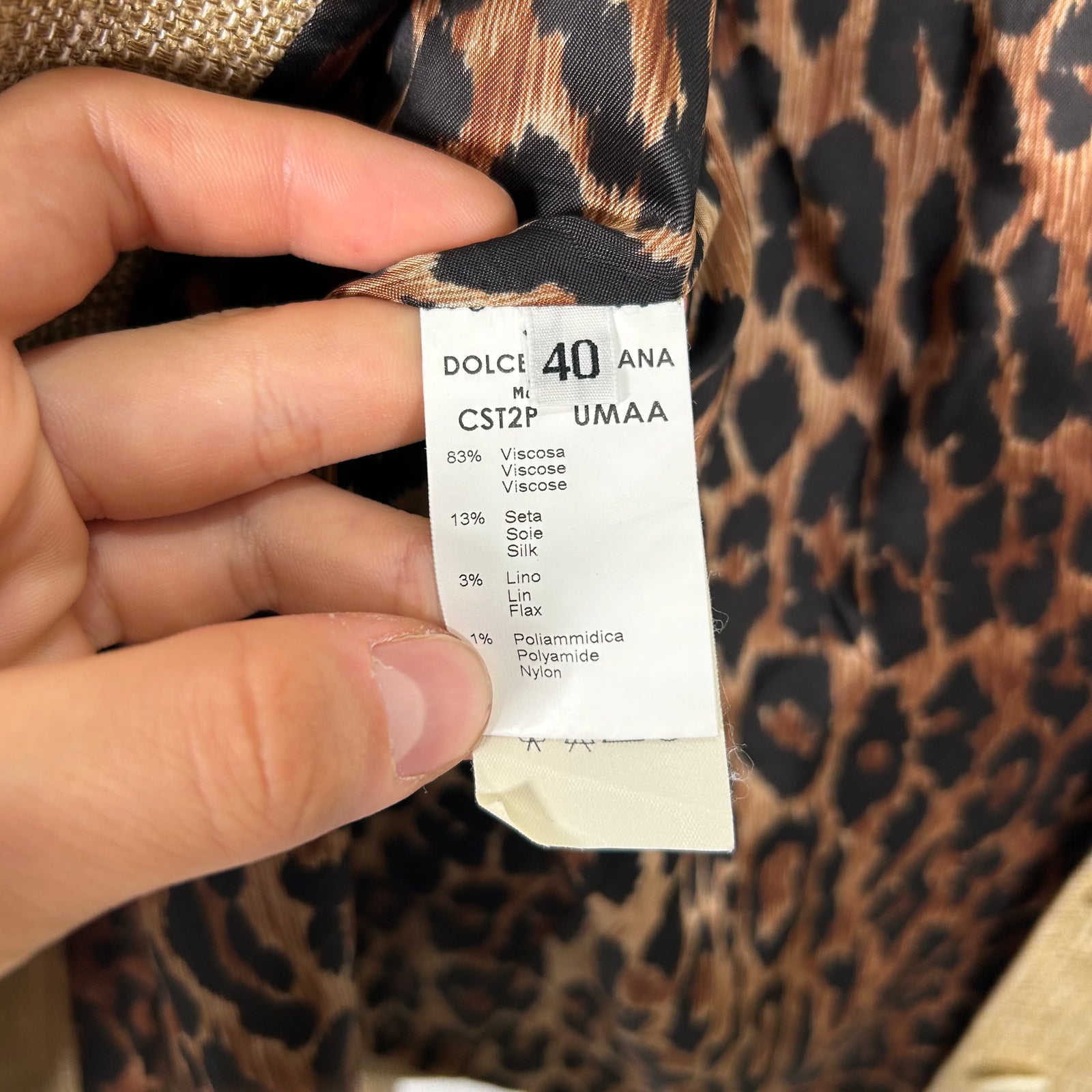 Dolce&Gabbana Khaki Tweed Suit Jacket Size 40