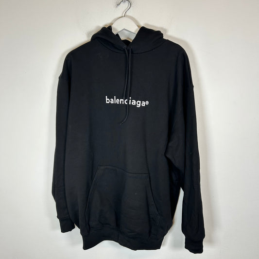 Balenciaga Black Copyright Logo Hoodie Size M