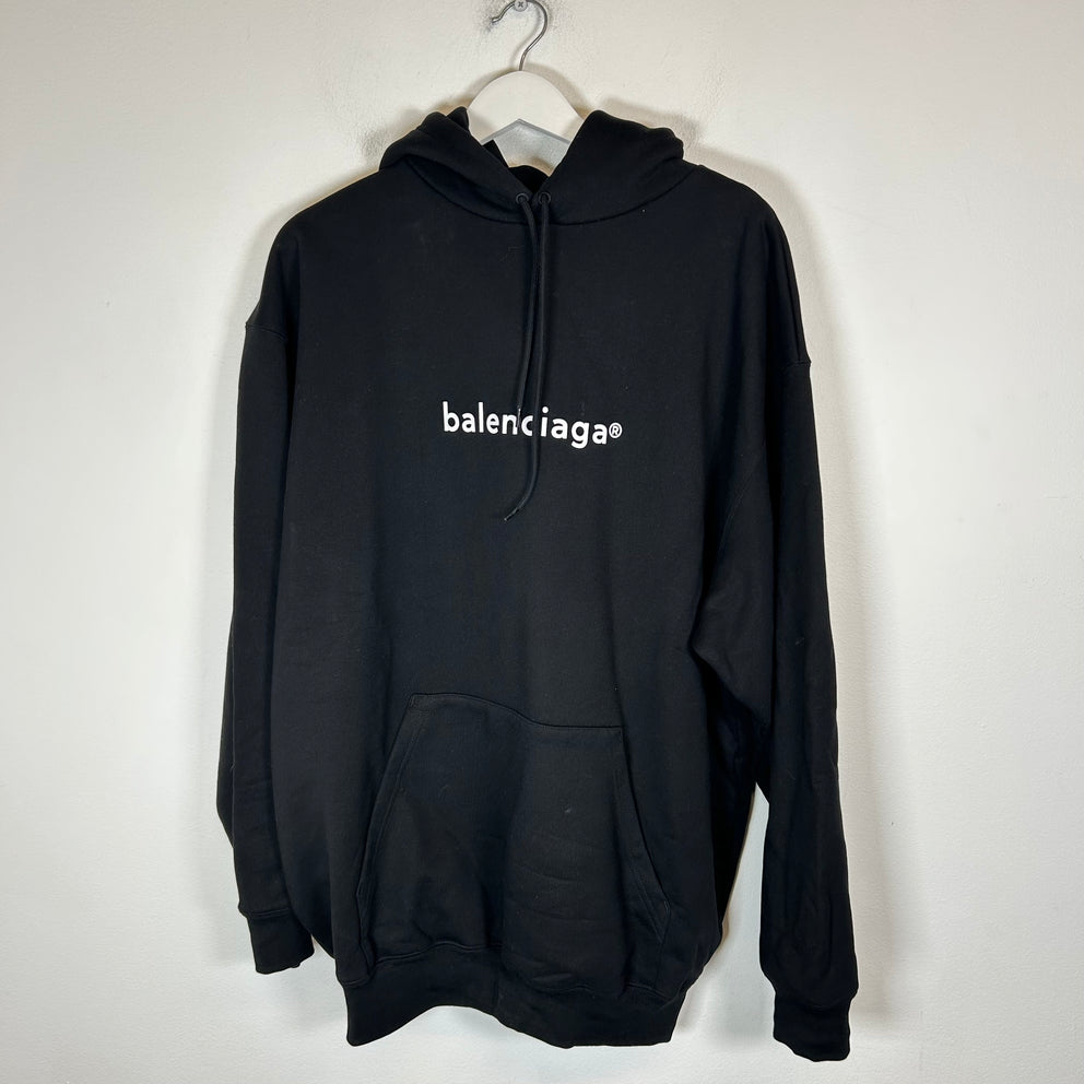 Balenciaga Black Copyright Logo Hoodie Size M