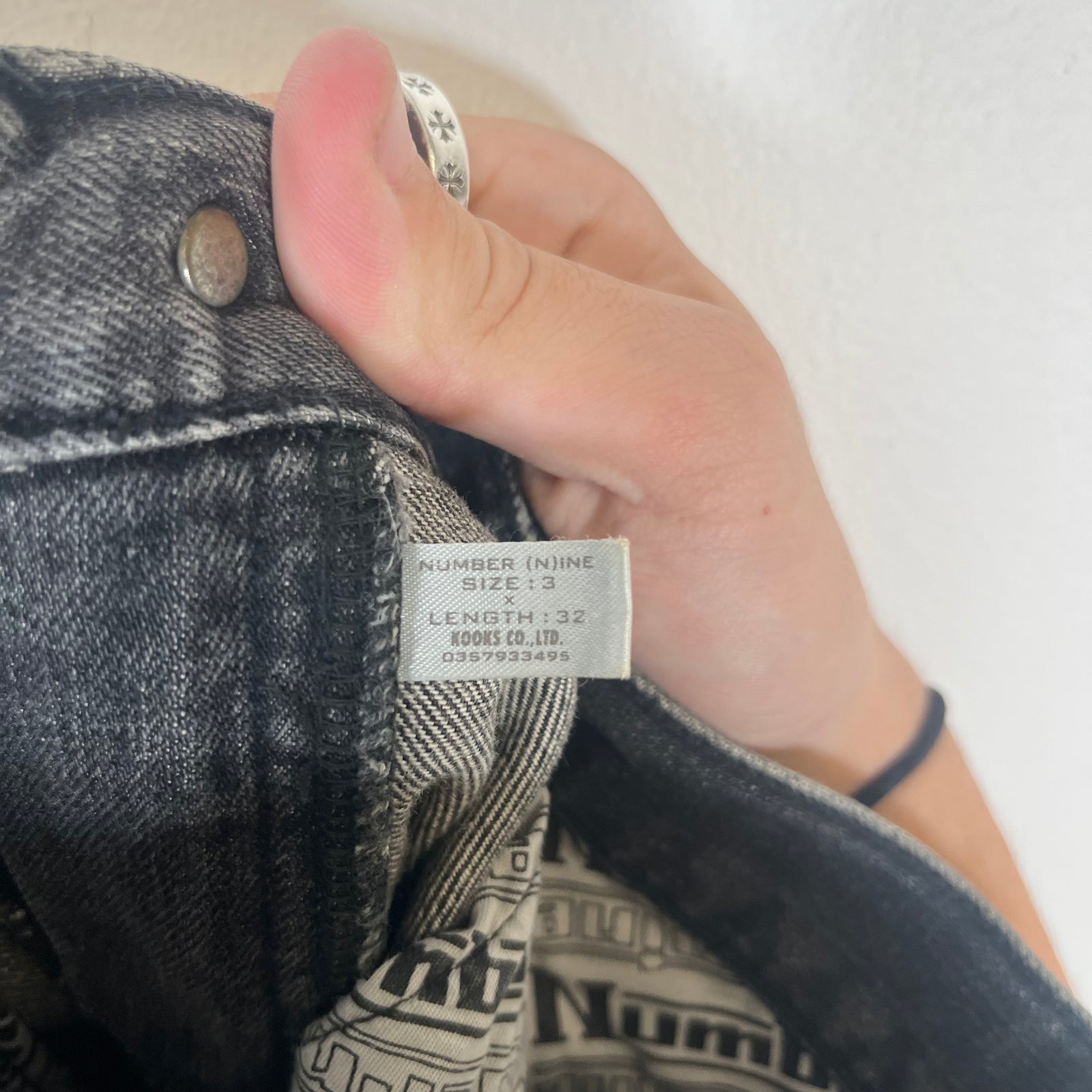 Number (N)ine AW01 "Standards" Grunge Bootcut Denim Size 3