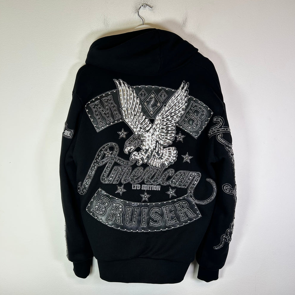 Pelle Pelle American Bruiser Leather Patch Zip-Up Hoodie