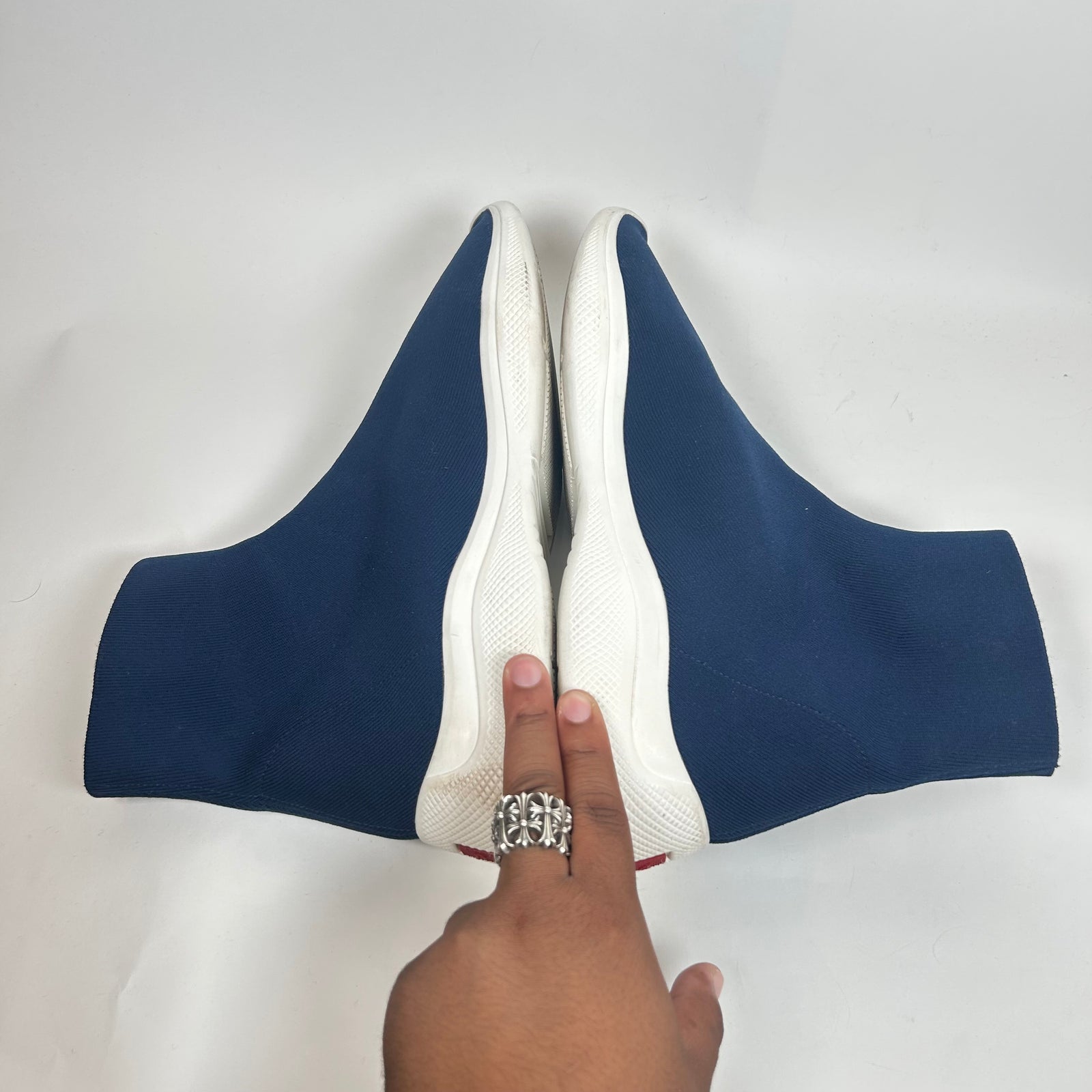 Prada Sport Blue Sock High-Top Sneaker Size 12