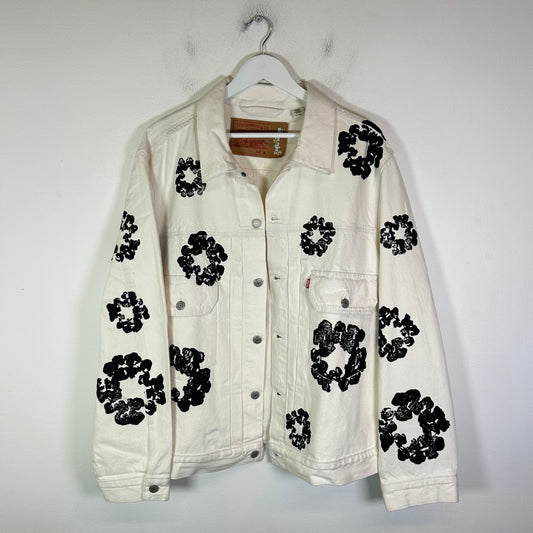 Denim Tears White Wreath Denim Jacket