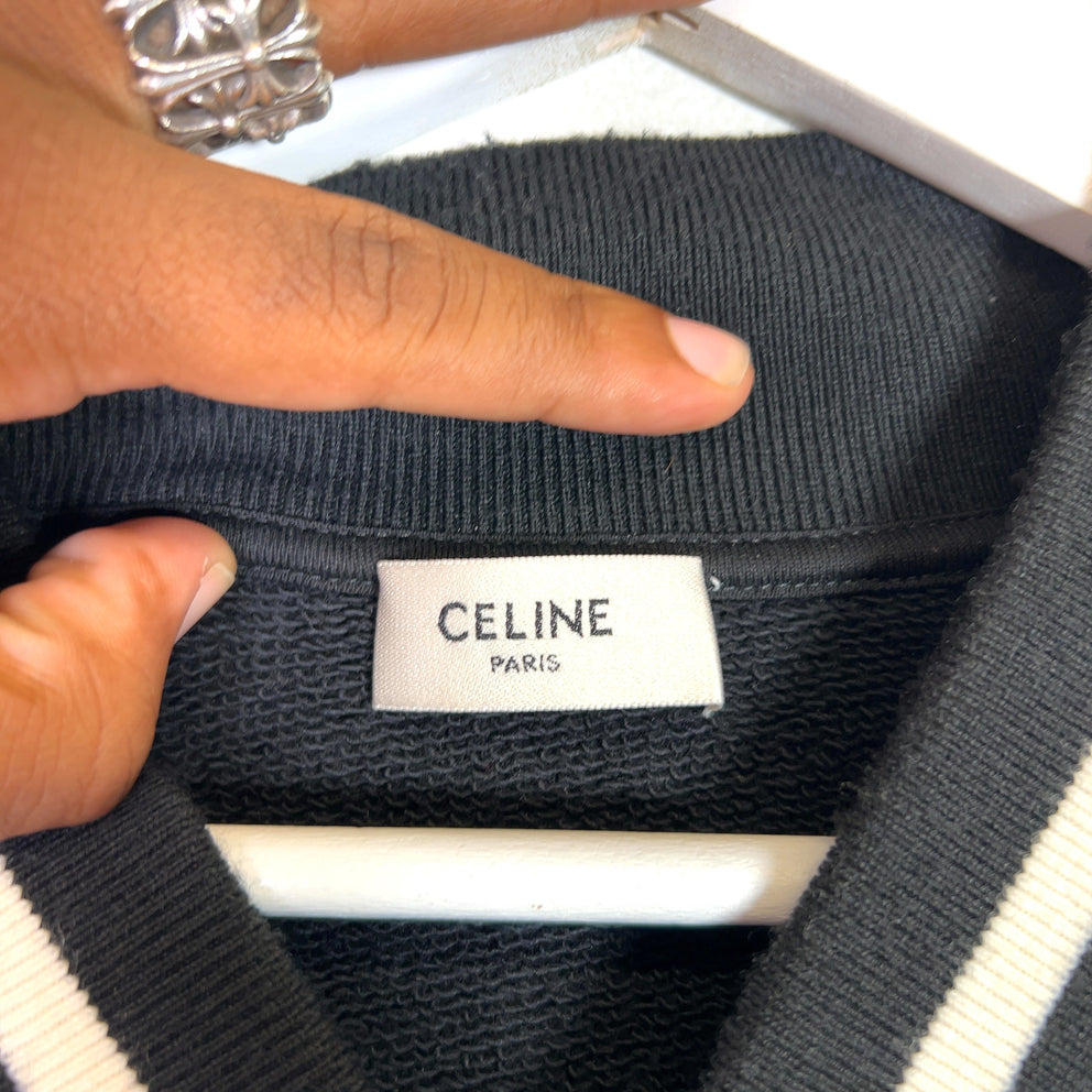 Celine 2022 Striped Logo Varsity Jacket