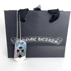 Chrome Hearts Dagger Cross Dog-Tag Necklace