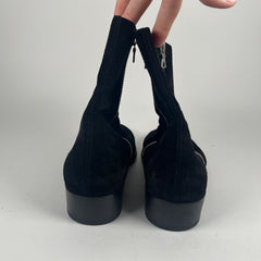 Amiri Folded Zipper Black Suede Boots Size 13