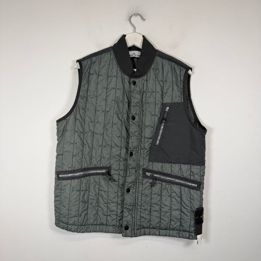Stone Island Grey Quilted Nylon Stella Vest Size M