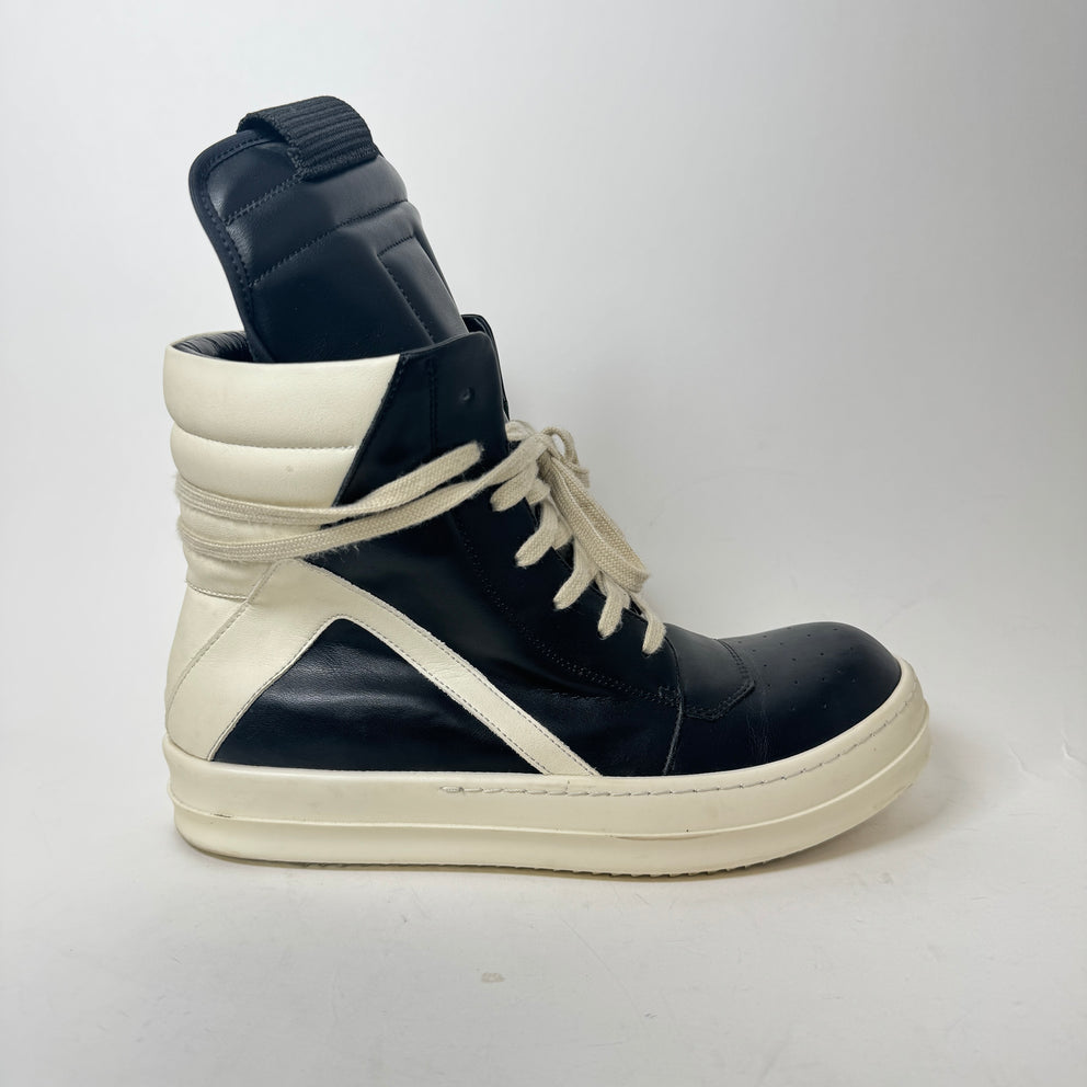 Rick Owens Black/Milk Geobasket Size 43
