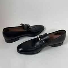 Ferragamo Benford Black Leather Bit Loafer Size 10