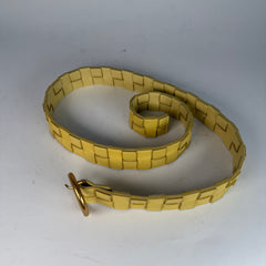 Bottega Veneta Yellow Leather Braided Belt Size 34