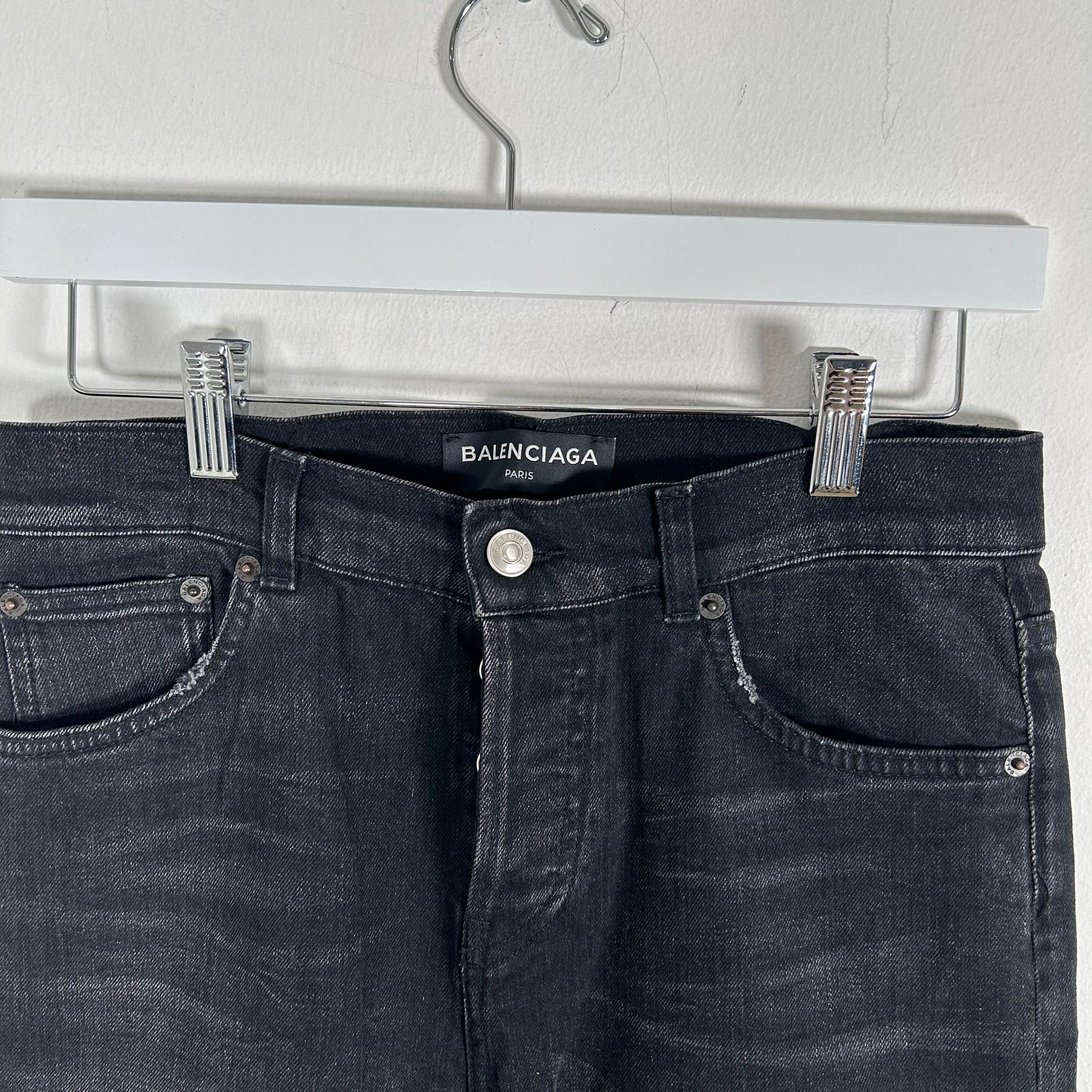 Balenciaga Grey-Wash Straight Fit Jeans Size 29
