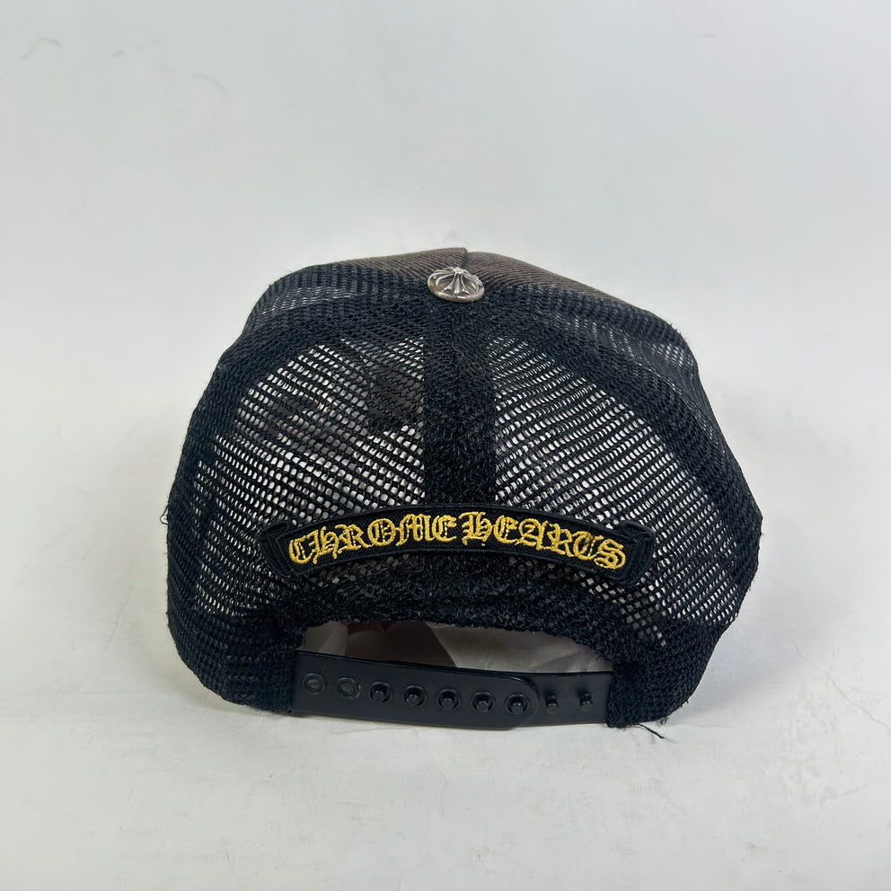 Chrome Hearts Black/Gold CH Hollywood Corduroy Trucker Hat