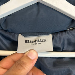 Fear Of God Essentials Navy Nylon Puffer Jacket Size S