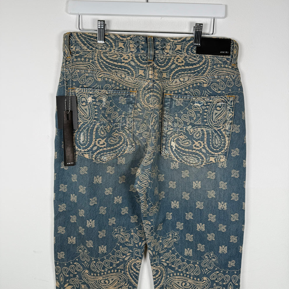 Amiri Bandana Paisley Denim Pants Size 30