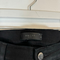 Amiri Black MX1 Embroidered Leather Logo Denim Jeans Size 33