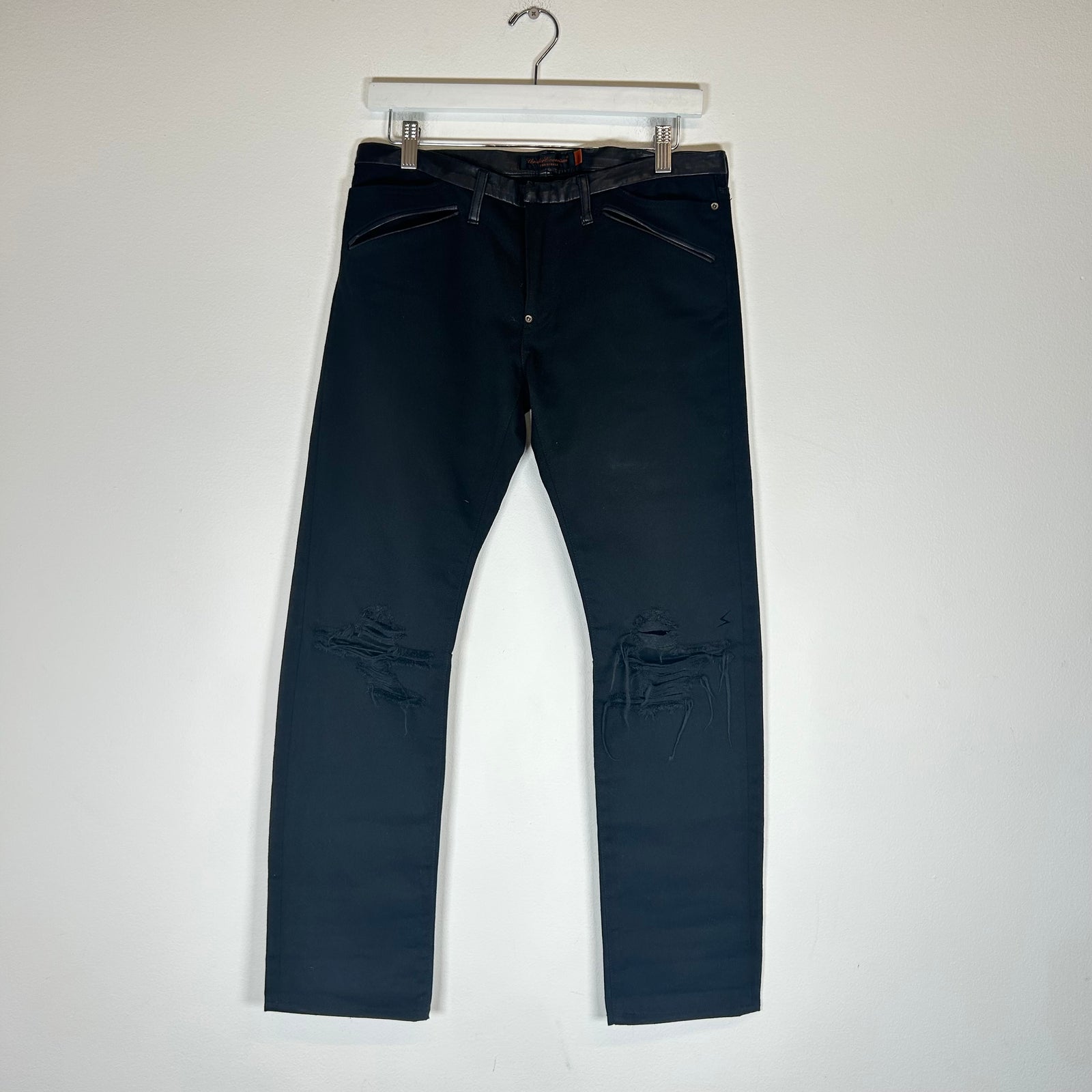 Undercover AW05 Black Cummerbund Distressed Jeans Size 2