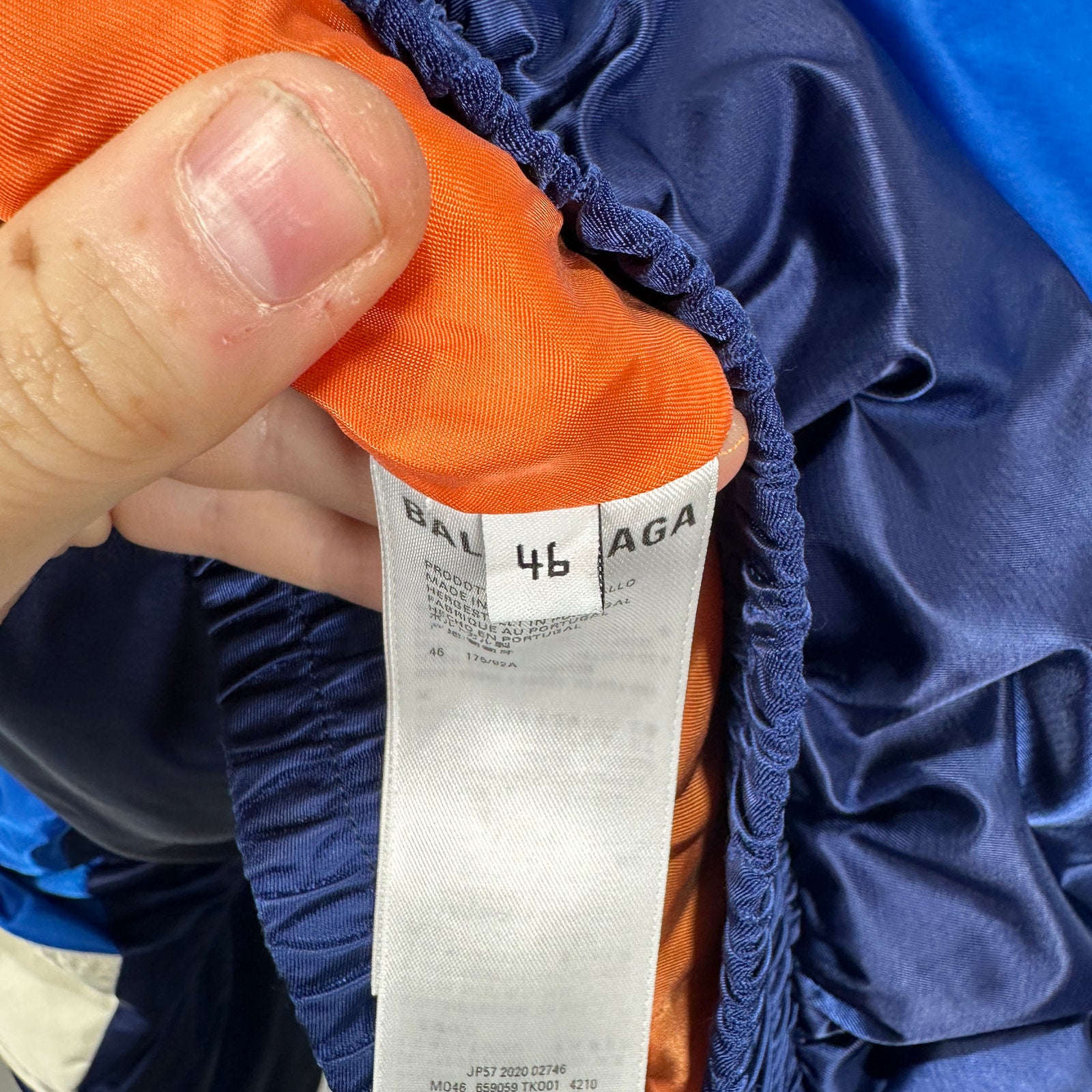 Balenciaga Padded Blue Ski Satin Jacker Size L