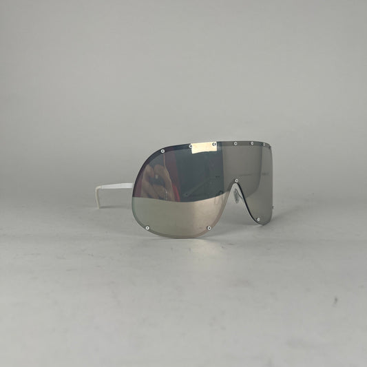 Rick Owens White/Pink Shield Sunglasses