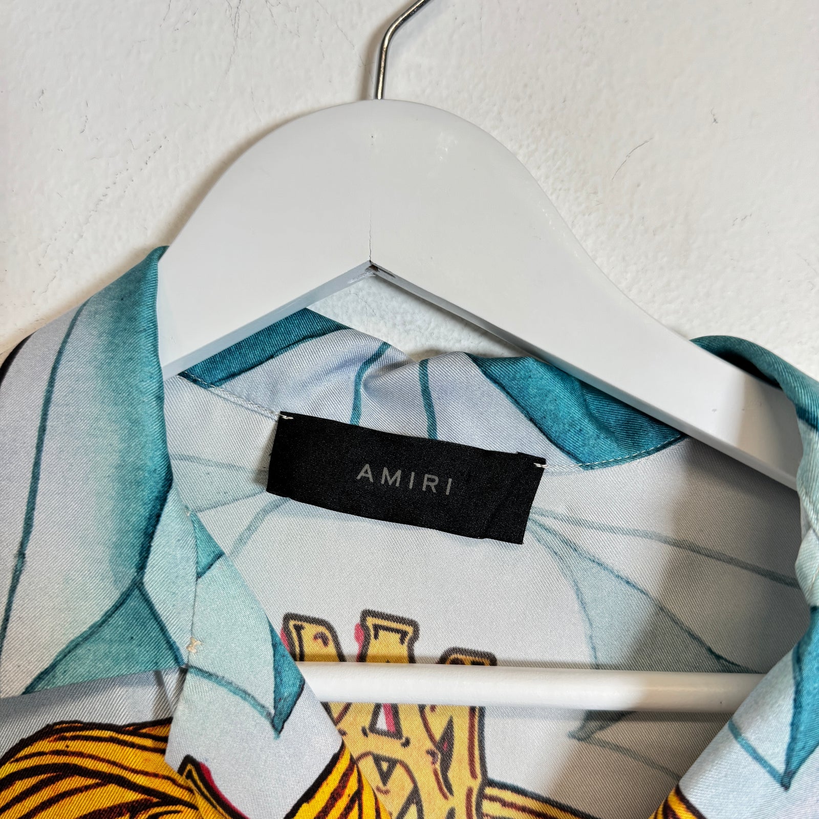 Amiri Landscape Frame Silk Bowling Shirt Size M