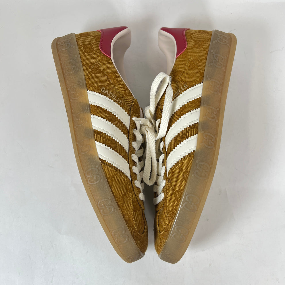 Gucci x Adidas Tan GG Gazelle Sneaker Size 39.5