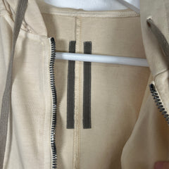 Rick Owens Cream Cropped Hoodie Size M