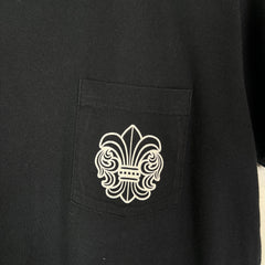 Chrome Hearts Black Vintage Fleur T-Bar Logo Pocket T-Shirt Size M