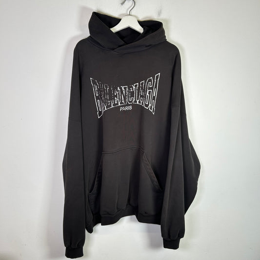 Balenciaga Vintage Black Paris Oversized Hoodie