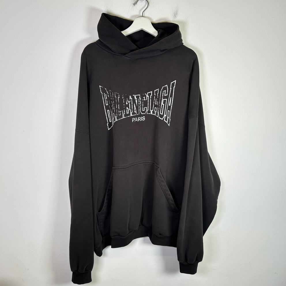 Balenciaga Vintage Black Paris Oversized Hoodie