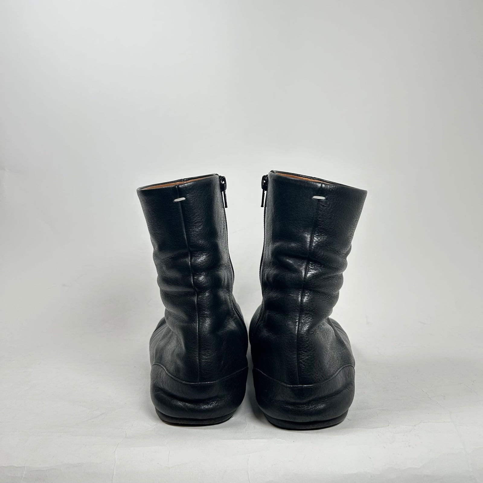 Maison Margiela Black Flat Tabi Boots Size 11