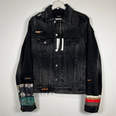 Amiri Silk Detail Trucker Jean Jacket Size M