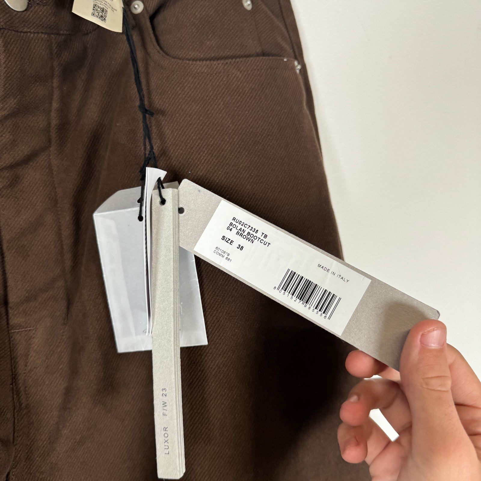 Rick Owens Brown Flared Bolan Pants Size 38