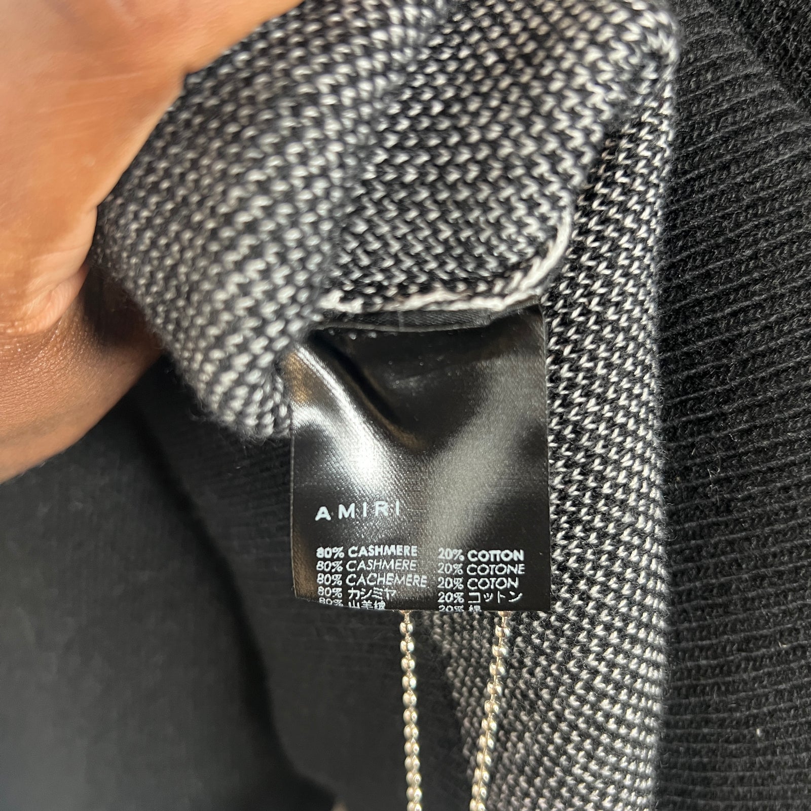 Amiri Black Cashmere Crystal Ball Sweater Size S