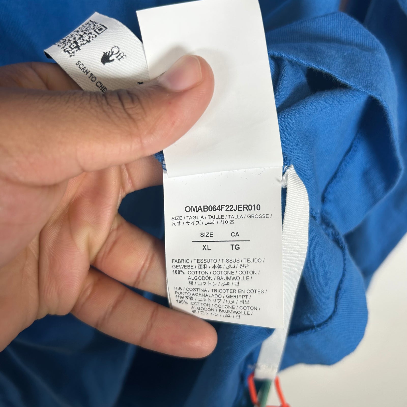 Off White Blue "Emotionally Available" Long sleeve Size XL
