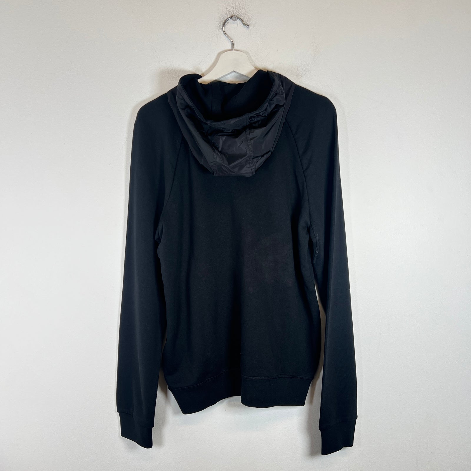 Prada Black AW18 Nylon Plated Zip-Up Hoodie Size M