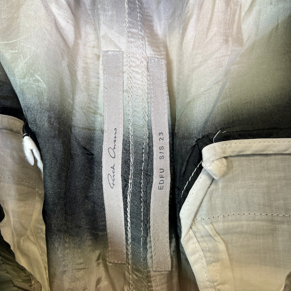 Rick Owens SS23 EDFU Plaid Cargo Bela Shorts