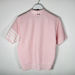 Thom Browne Pink Ribbed 4-Bar Polo Size 2