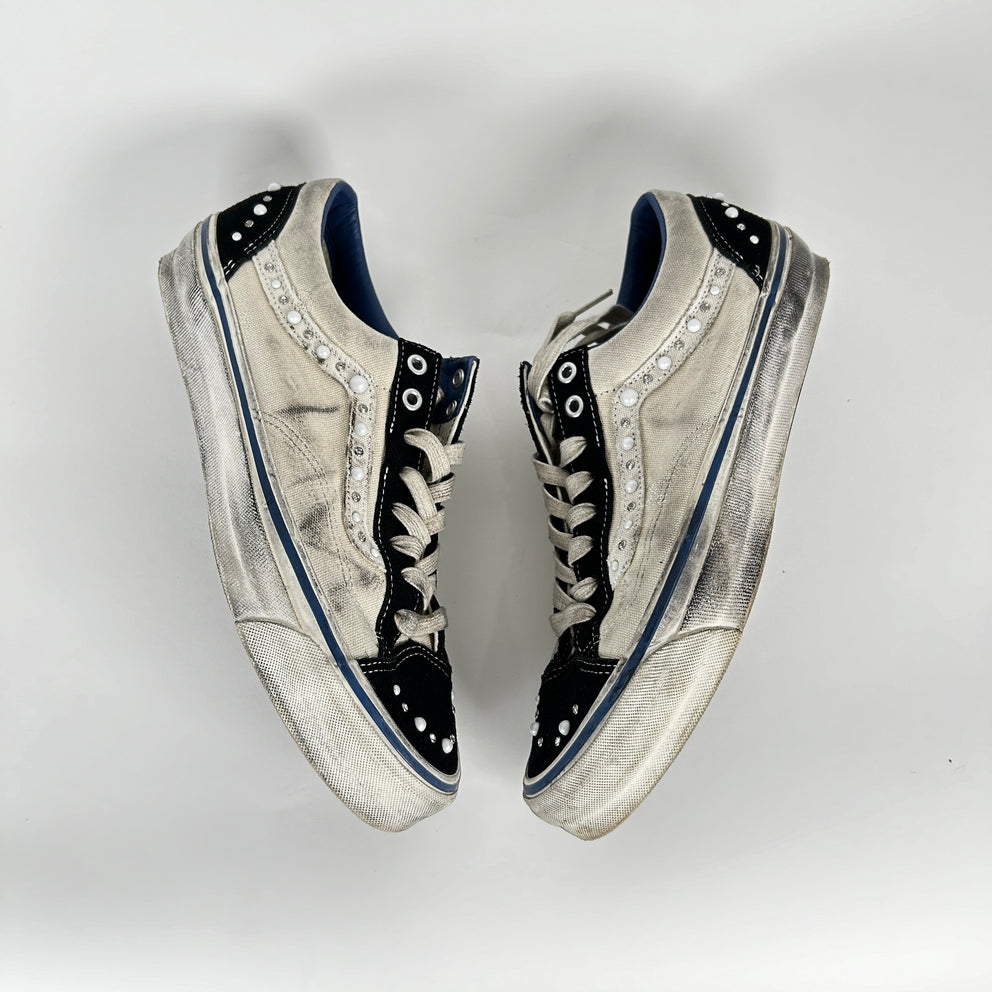 Vans White/Black OTW Skool 36 Studded Low-Tops Size 10.5