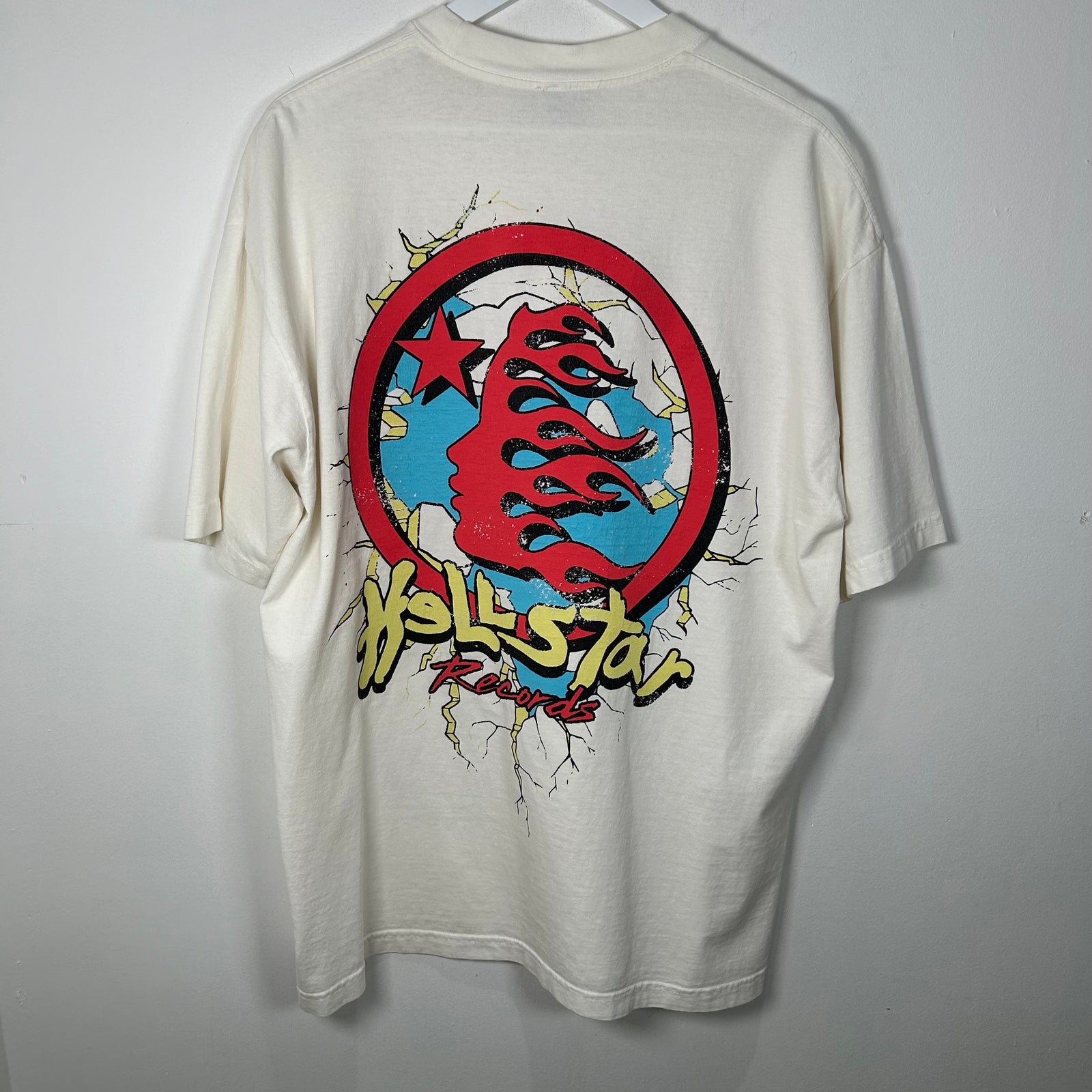 HellStar Cream 'Records' T-Shirt Size L