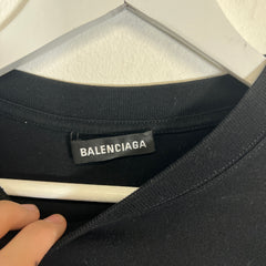 Balenciaga Logo Black T-Shirt Size XS