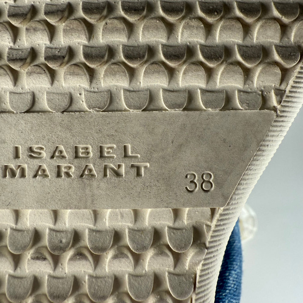 Isabel Marant Blue Bekkett Denim Sneakers Size 38