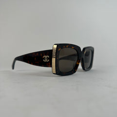 Chanel Tortoiseshell Gold Accent Glasses