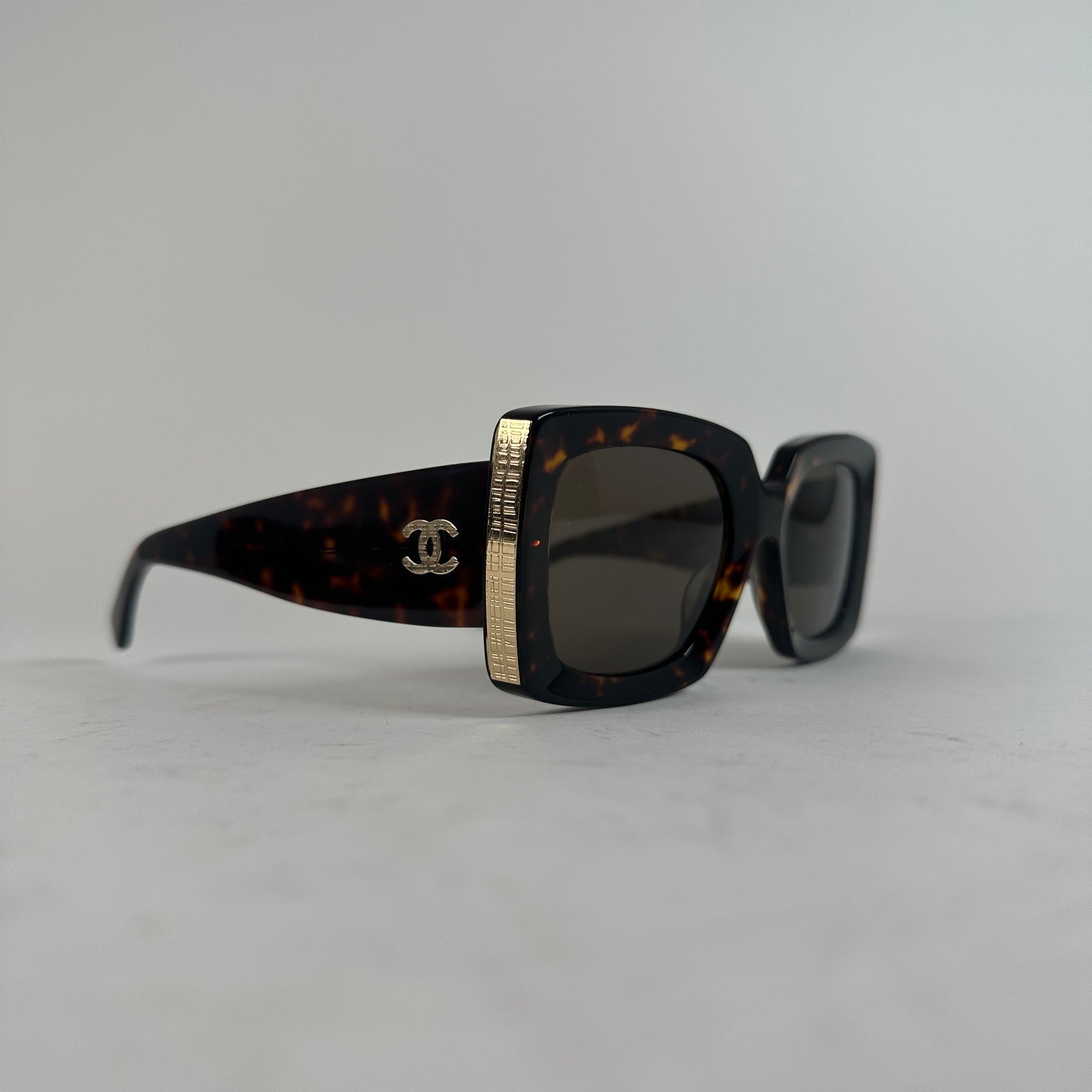 Chanel Tortoiseshell Gold Accent Glasses