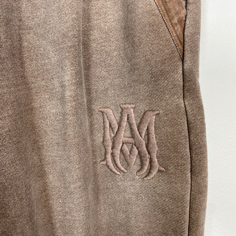 Amiri Brown Tonal MA Logo Sweatpants Size S