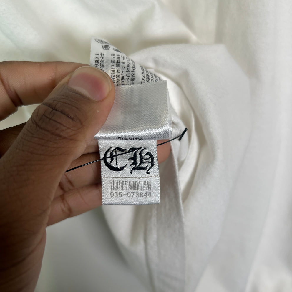 Chrome Hearts White Neck Logo Script Longsleeve Size M