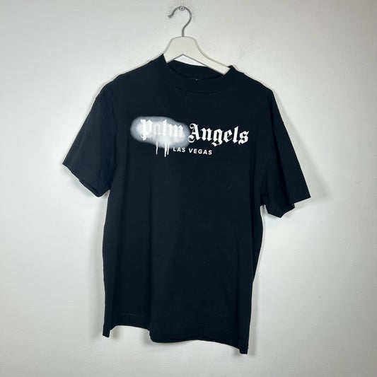 Palm Angels Black Las Vegas Sprayed T Shirt Black Size S