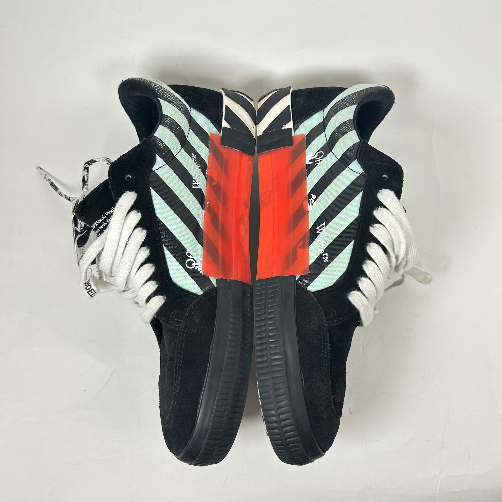 Off White Black/Green Low Vulcanized Sneakers Size 44