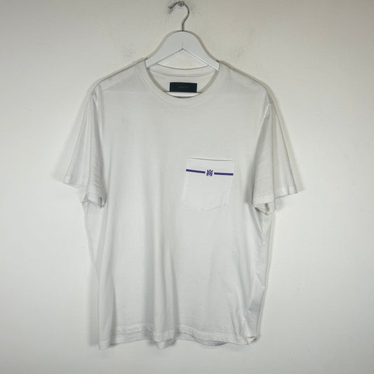 Amiri White/Purple MA Pocket Tee Size L