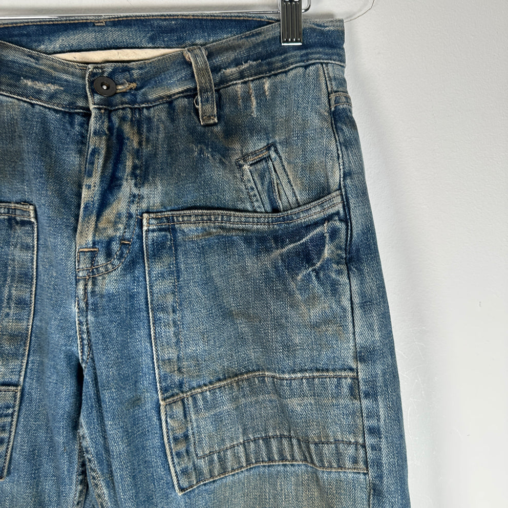 Rick Owens Vintage Slab Blue Distressed Jeans Size 30