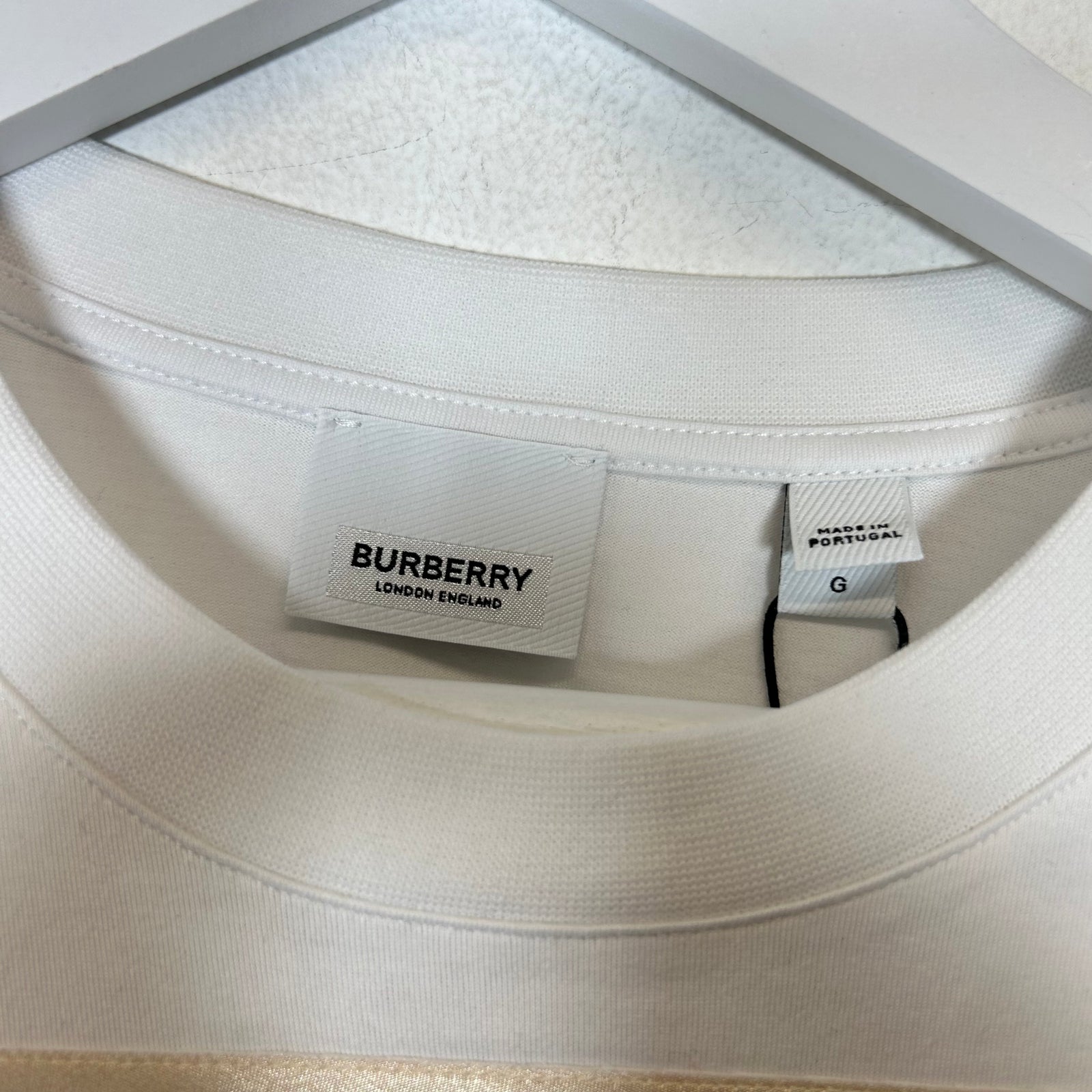 Burberry White Plant Tee Size L