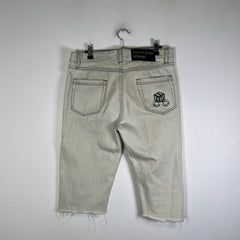 Enfants Riches Deprimes White Patch Denim Cut-Off Shorts Size 31